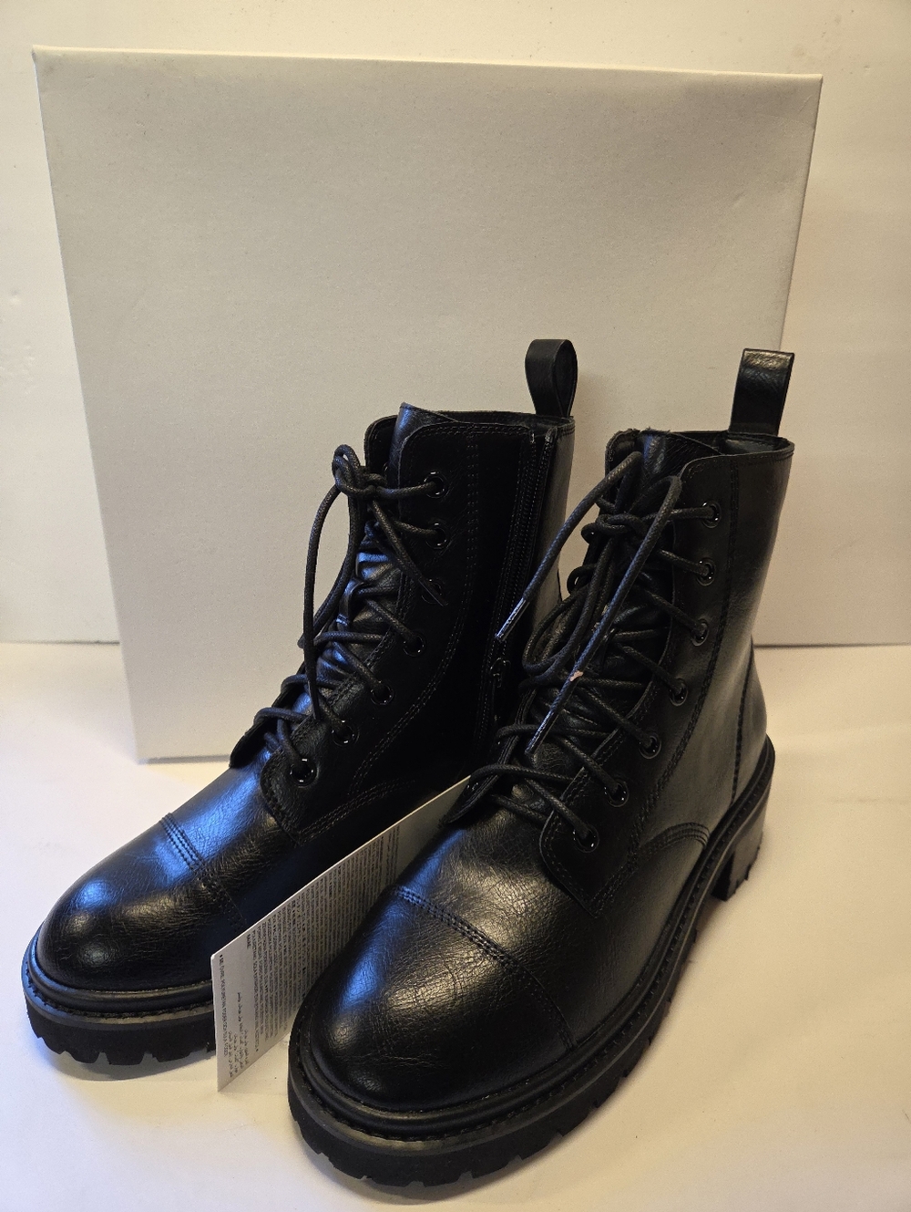 The Drop Women's Sparta Chunky Sole Lace-Up Combat Boot Size 7